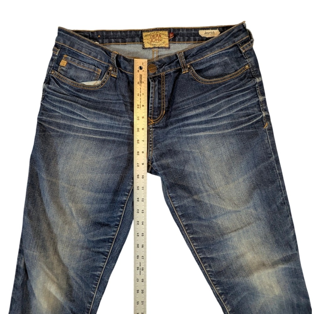 Dear John Joyrich Comfort Skinny Jeans Blue Medium Wash Whiskering Size 31 - Picture 6 of 8